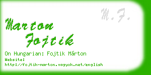 marton fojtik business card